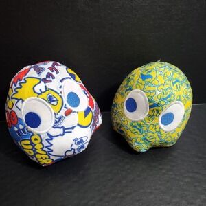 Pac-Man Sticker Bomb Ghost Plush X 2, Toy Factory Stuffed Arcade Bandai Namco